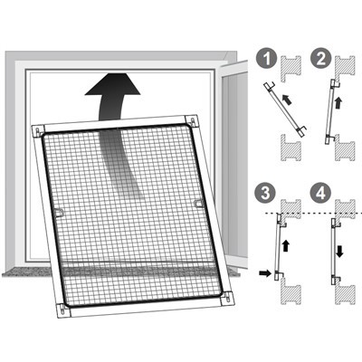 ウェザーストリップ付き防虫網枠窓